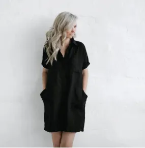 Linen tunic black by Seaside Tones