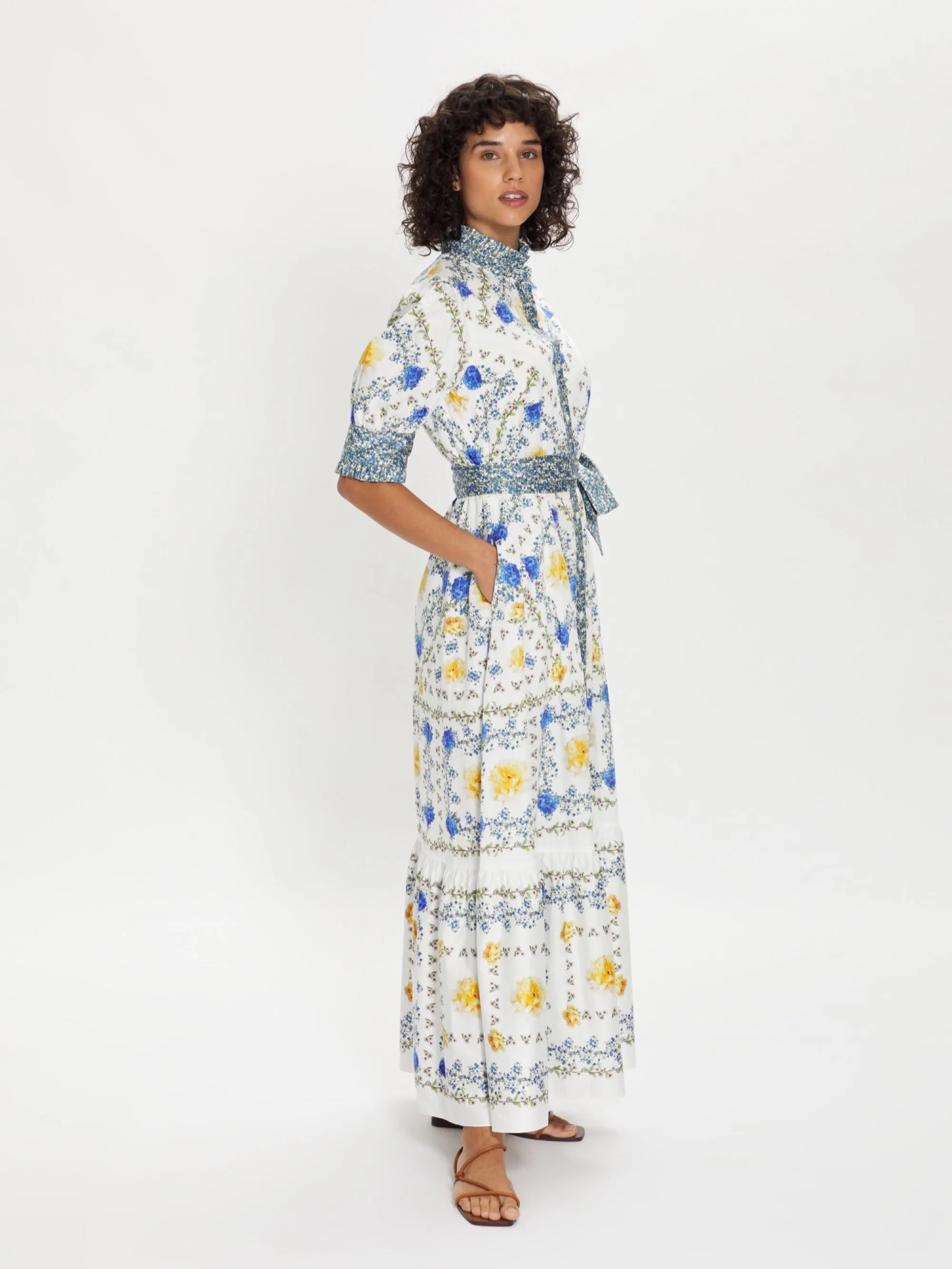 Marni Cotton Floral Maxi Dress – White