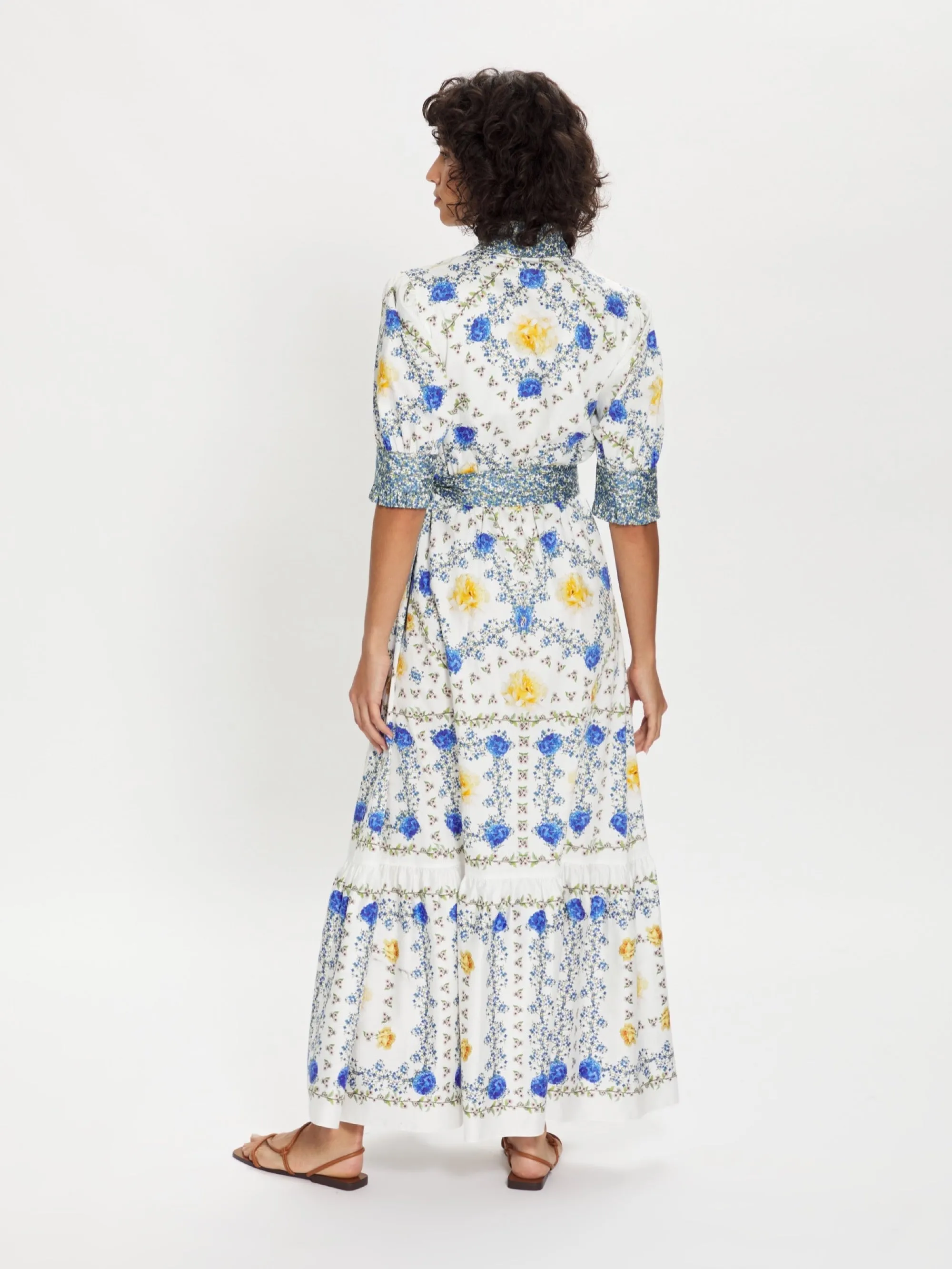 Marni Cotton Floral Maxi Dress – White