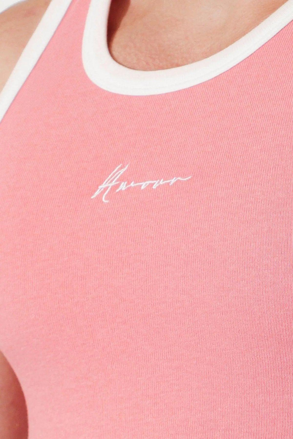 Muscle Fit Ribbed Tank - Amour Pink