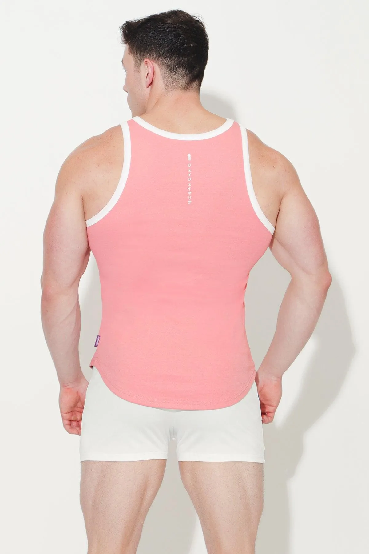 Muscle Fit Ribbed Tank - Amour Pink