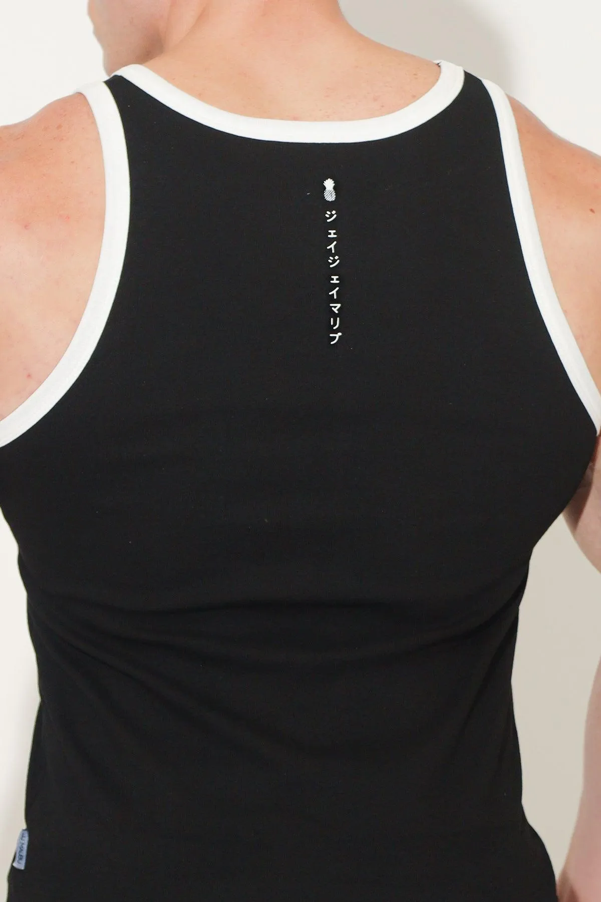 Muscle Fit Ribbed Tank - Malibu Black