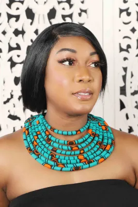 Nadege African Print Layered Necklace