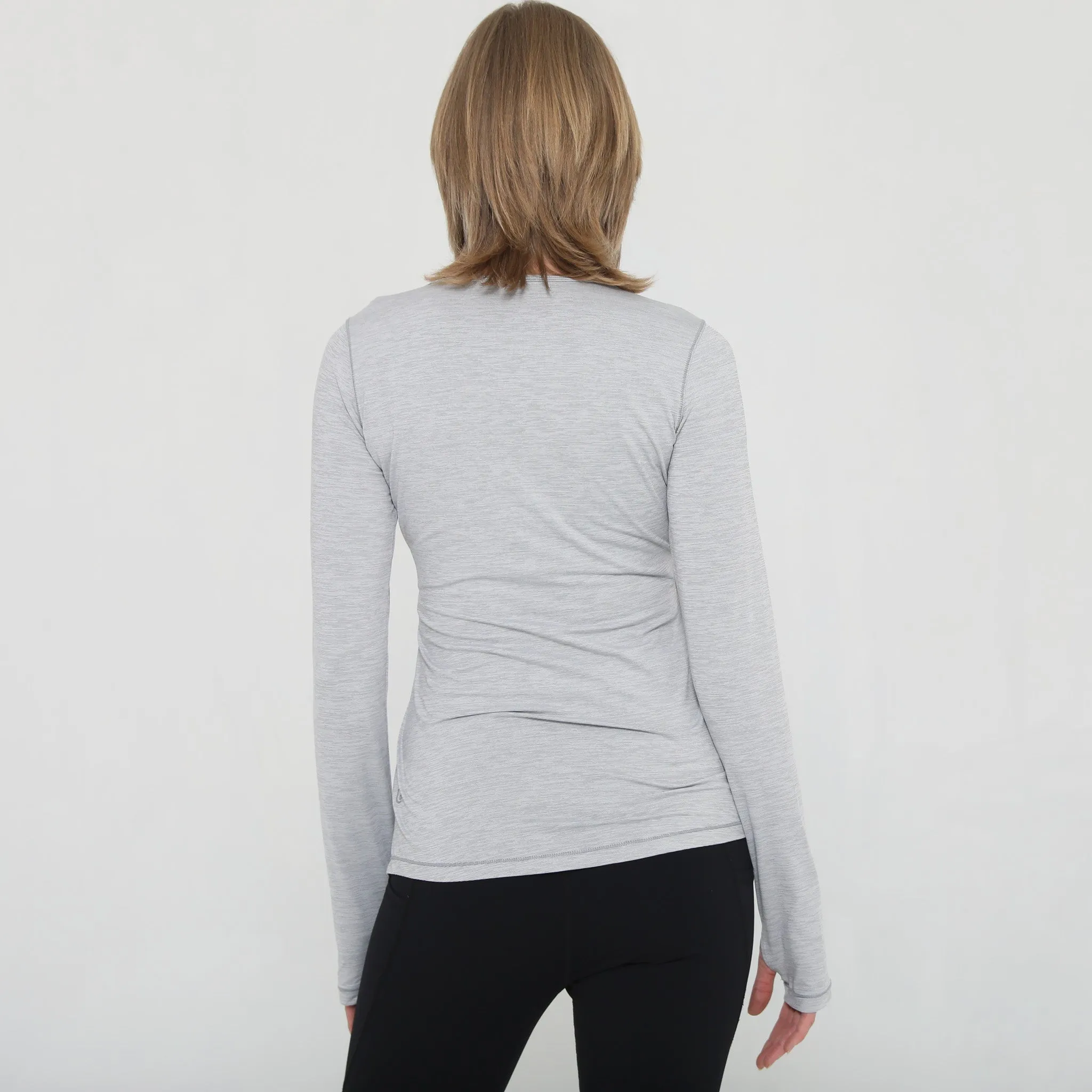 Olivia During & After Crossover Layering Long Sleeve Top (Space Grey)