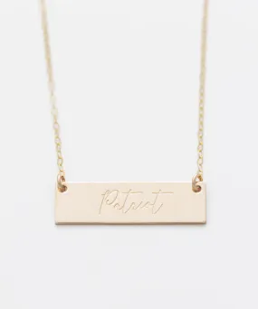 Patriot Bar Necklace (Script)