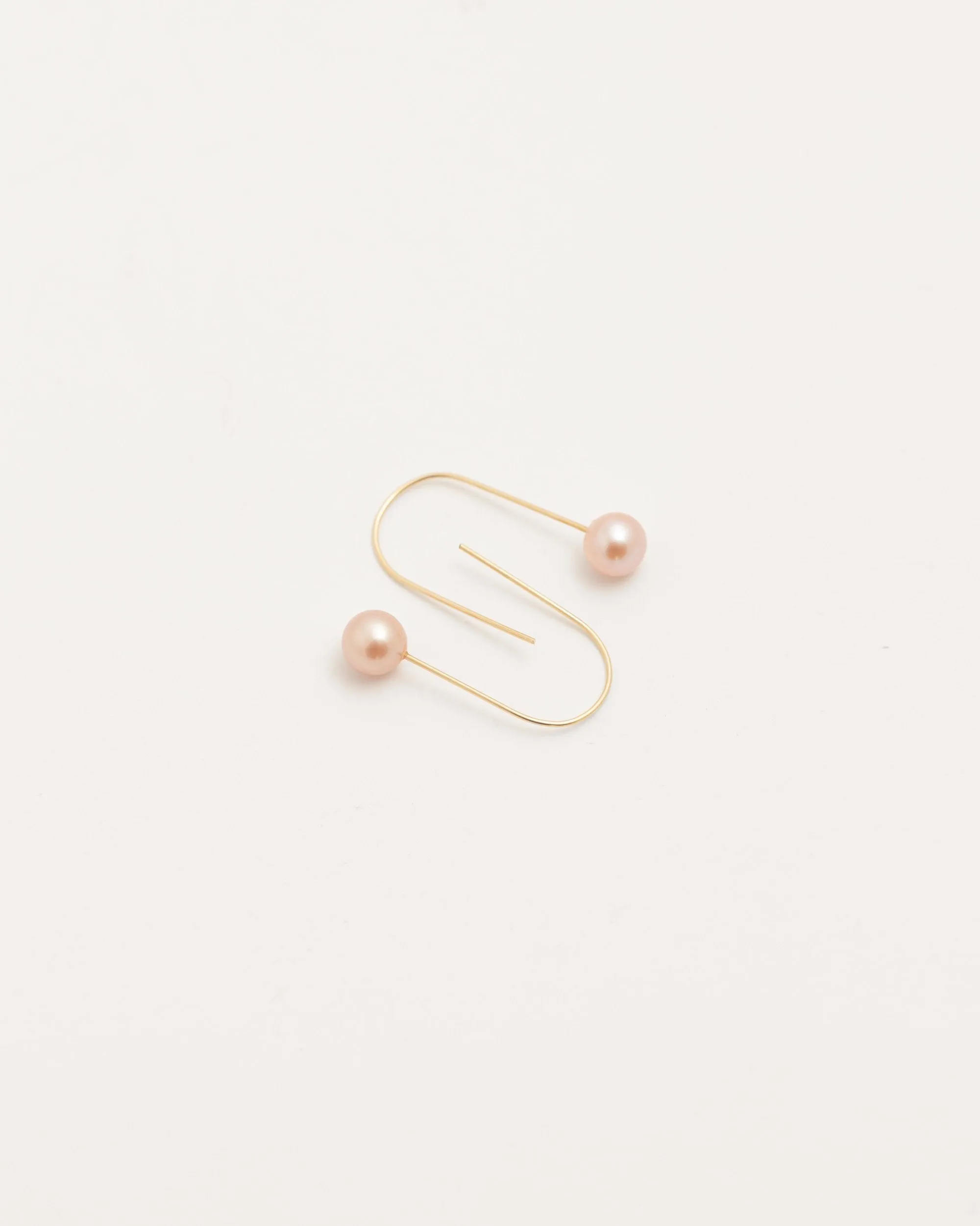 Pink Freshwater Pearl Drop Earrings (Gold / Pearl)