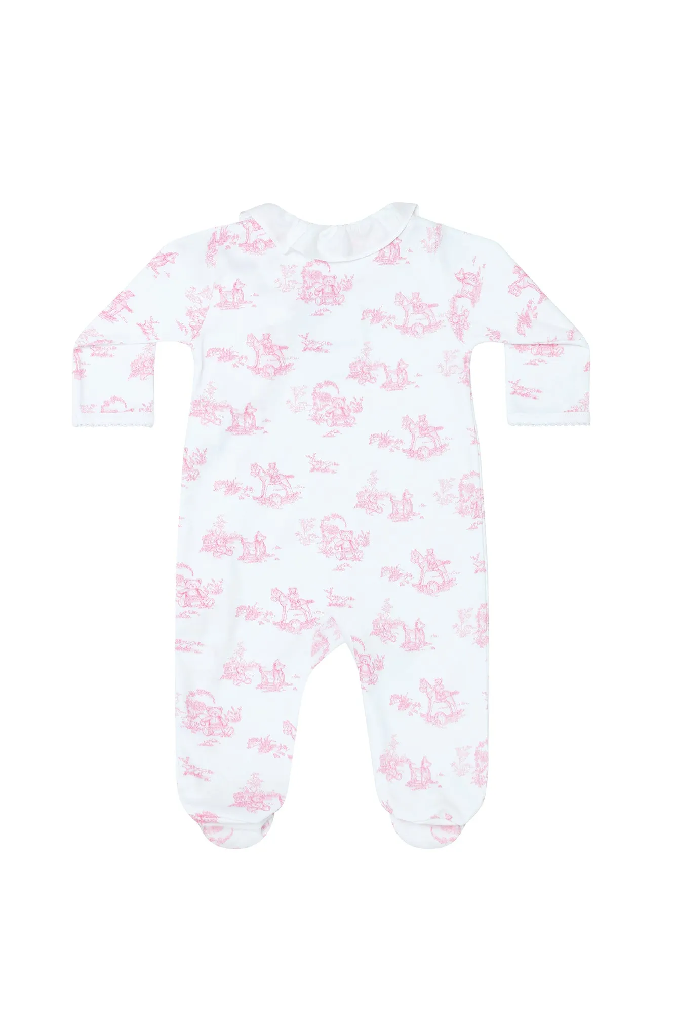 Pink Toile Crossover Footie