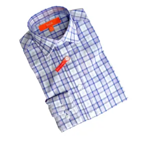 Tallia Boys Purple/Navy Plaid Dress Shirt KZ0034