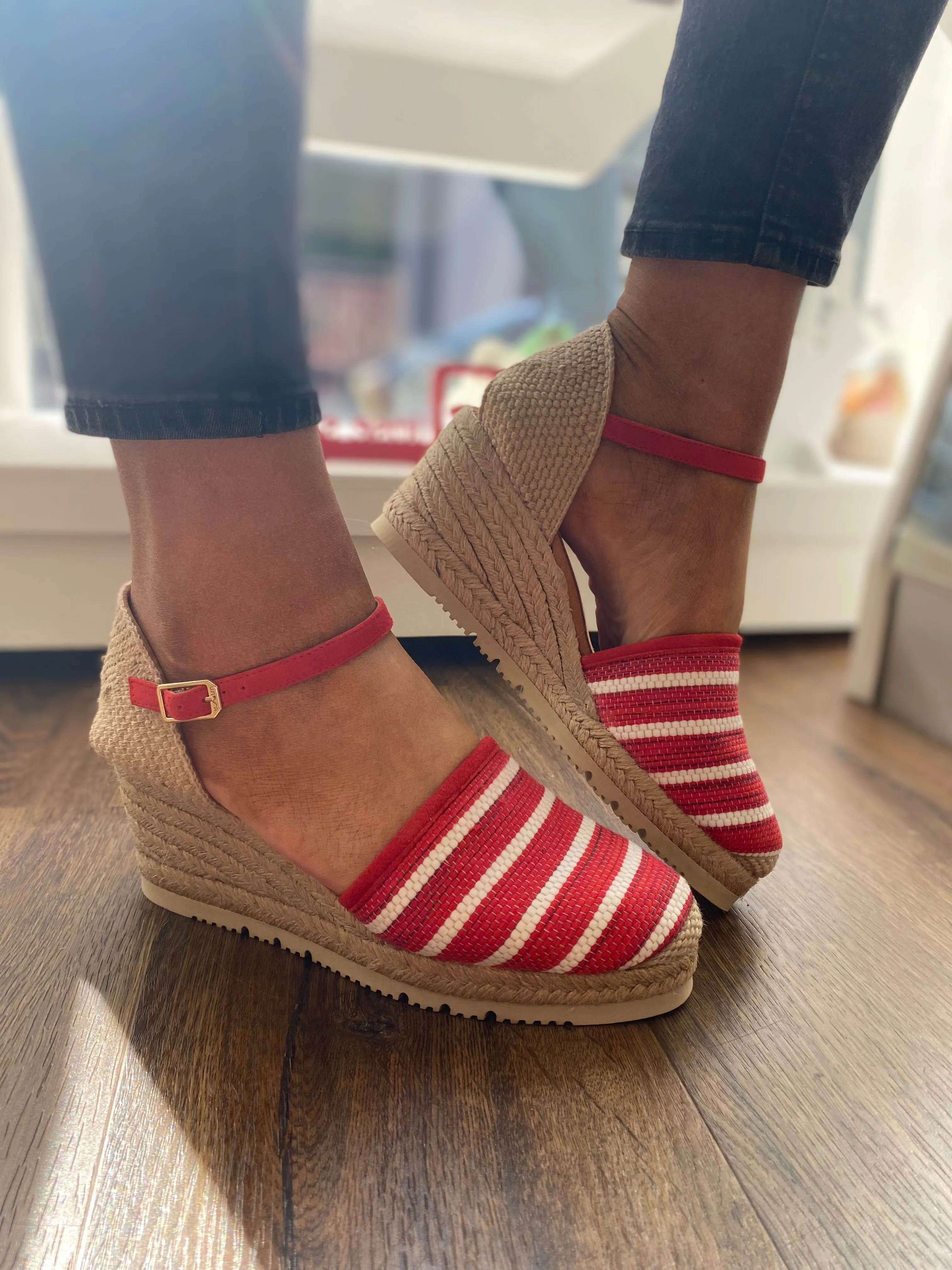 UNISA CANSIO 23 STRIPE ESPADRILLE WEDGE   COLOURS