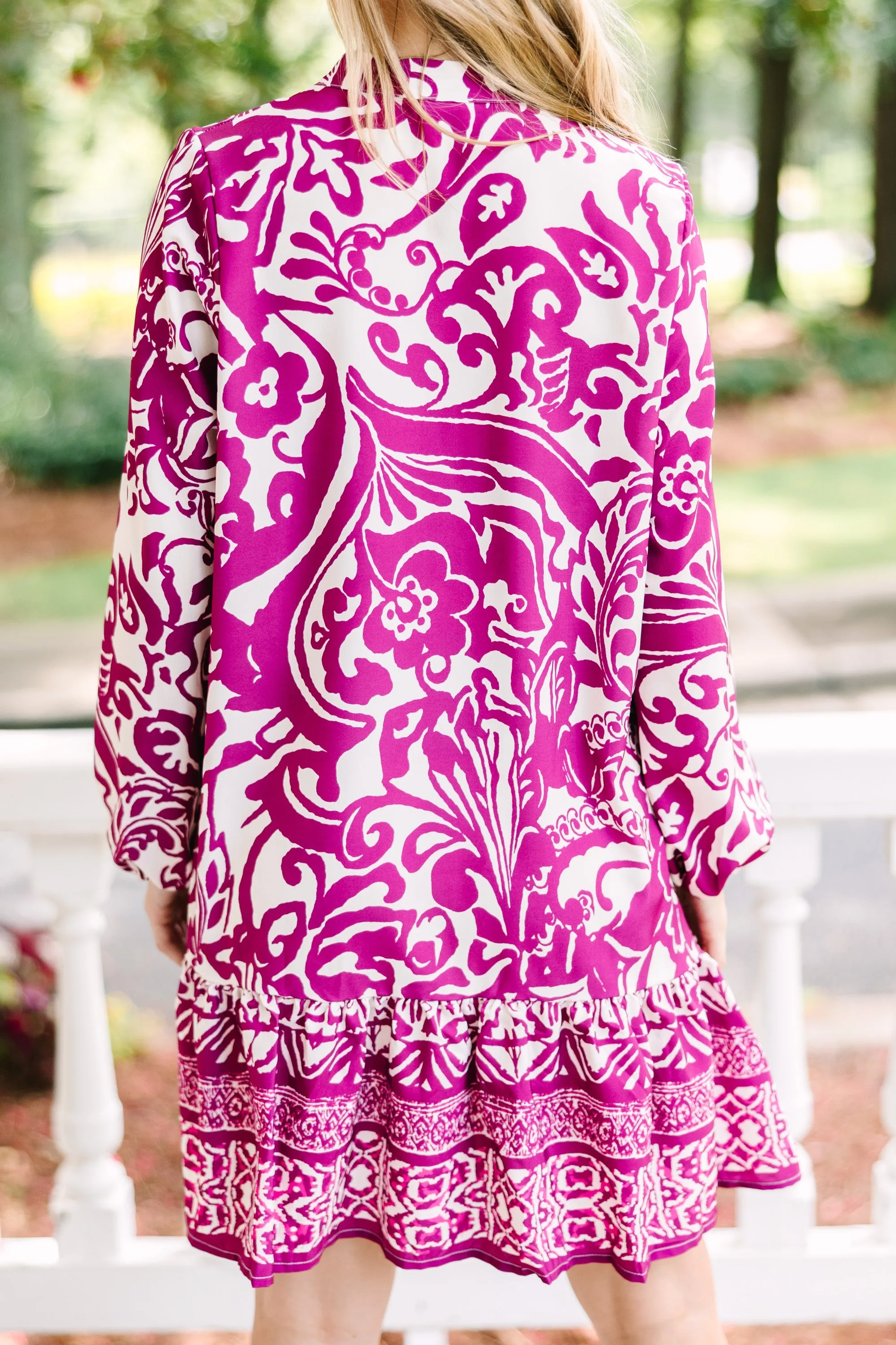 Want The Best Magenta Purple Abstract Dress